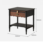 レッドオーク製ナイトテーブル|スタイリッシュなデザインと機能性|おしゃれなインテリアに最適 hsxz-2169