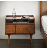 無垢材製 ナイトテーブル おしゃれなデザイン 収納付き ベッドサイドテーブル 多層板・密度繊維板使用 hsxz-2170