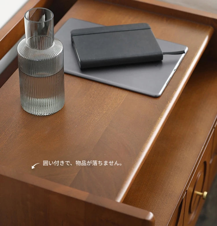 無垢材製 ナイトテーブル おしゃれなデザイン 収納付き ベッドサイドテーブル 多層板・密度繊維板使用 hsxz-2170