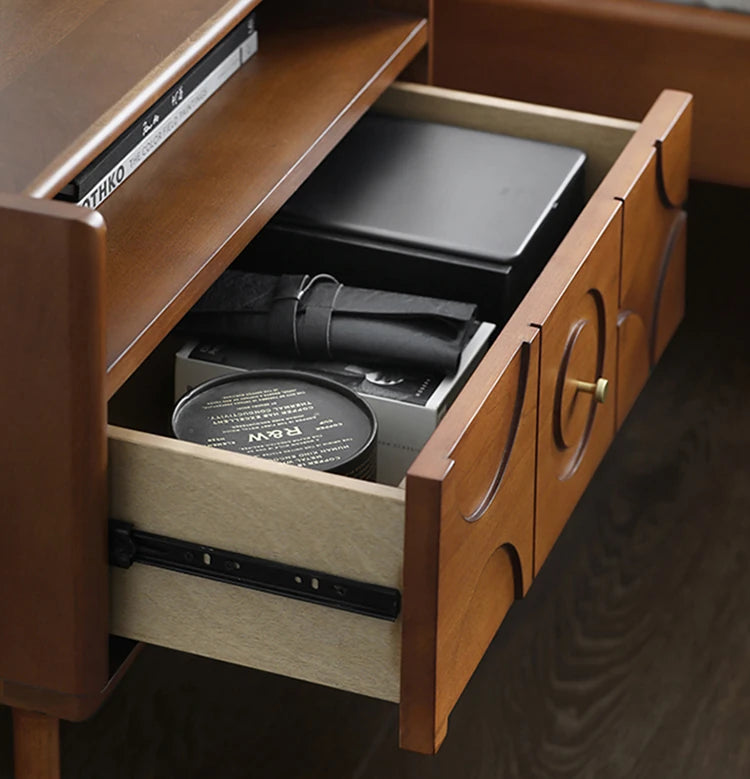 無垢材製 ナイトテーブル おしゃれなデザイン 収納付き ベッドサイドテーブル 多層板・密度繊維板使用 hsxz-2170