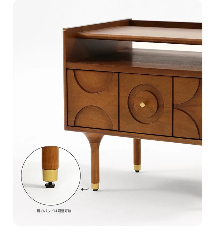 無垢材製 ナイトテーブル おしゃれなデザイン 収納付き ベッドサイドテーブル 多層板・密度繊維板使用 hsxz-2170