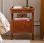 高品質 チェリー材&ポプラ材 ナイトテーブル コンパクトデザイン おしゃれ 北欧風 寝室家具 hsxz-2171