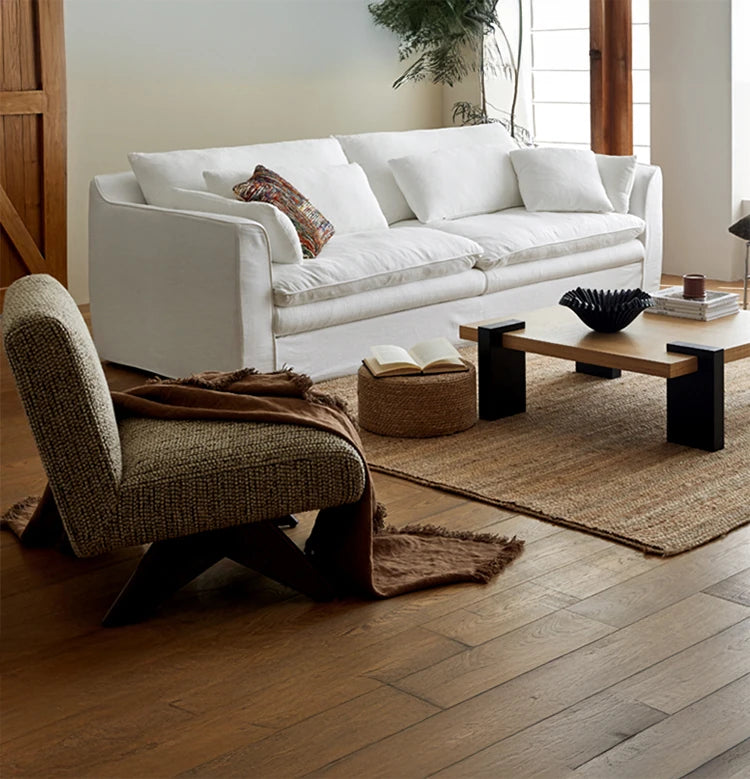 リネンダウンソファー|上質な絹綿とパイン素材で作られたモダンなリビング空間を演出! hsxz-2172