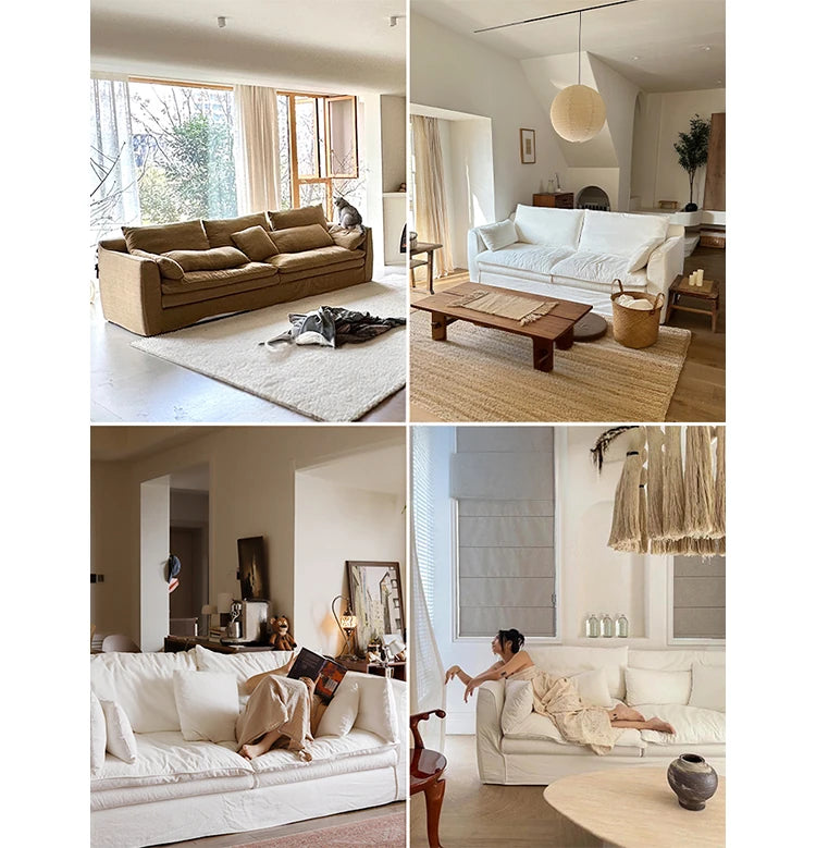 リネンダウンソファー|上質な絹綿とパイン素材で作られたモダンなリビング空間を演出! hsxz-2172