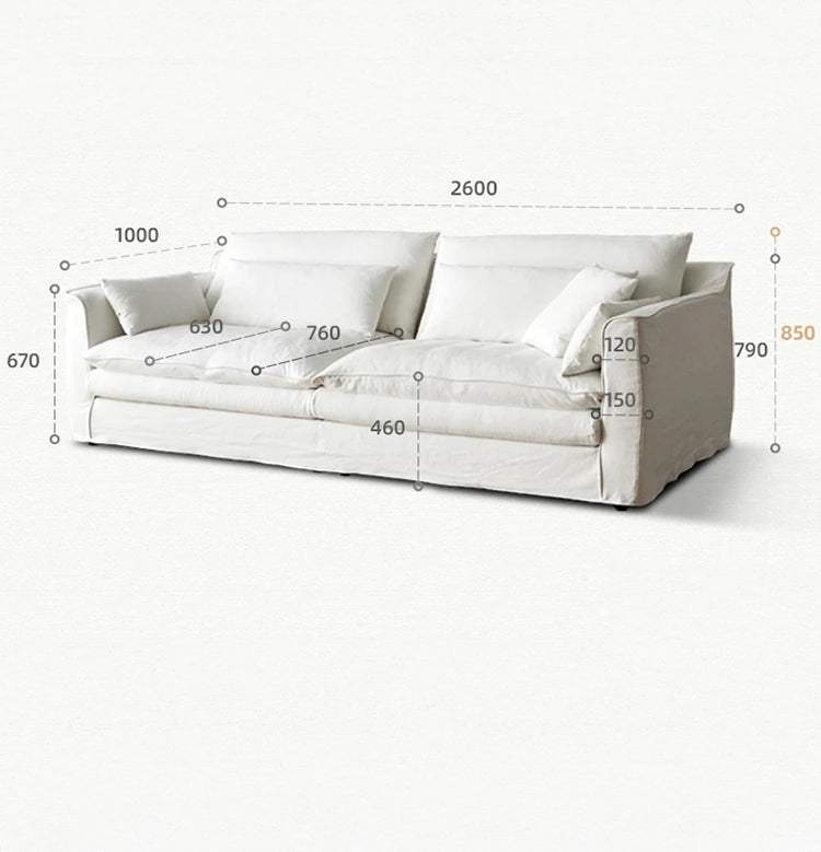 リネンダウンソファー|上質な絹綿とパイン素材で作られたモダンなリビング空間を演出! hsxz-2172