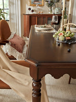 無垢材テーブル|エレガントな曲線デザインでインテリアに優雅な雰囲気を演出【小スペースに最適】 hsxz-2174