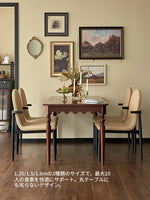 無垢材テーブル|エレガントな曲線デザインでインテリアに優雅な雰囲気を演出【小スペースに最適】 hsxz-2174