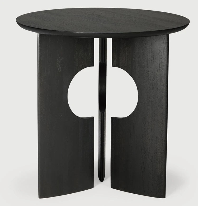 シンプルでスタイリッシュなオーク製センターテーブル - ブラック仕上げのモダンデザイン hsxz-2176