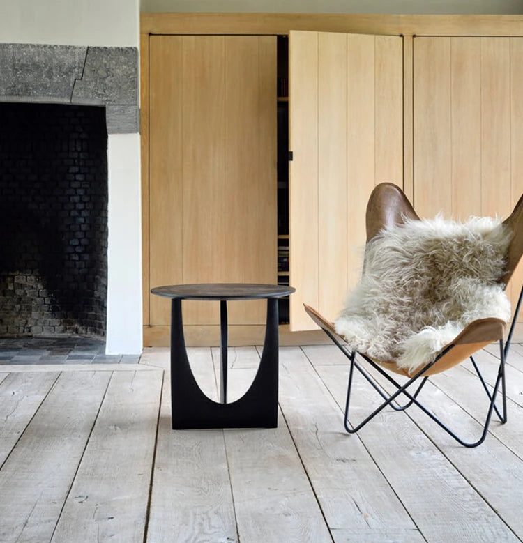 シンプルでスタイリッシュなオーク製センターテーブル - ブラック仕上げのモダンデザイン hsxz-2176