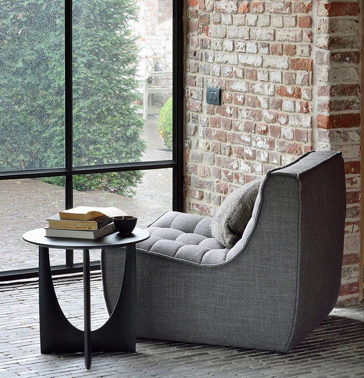 シンプルでスタイリッシュなオーク製センターテーブル - ブラック仕上げのモダンデザイン hsxz-2176