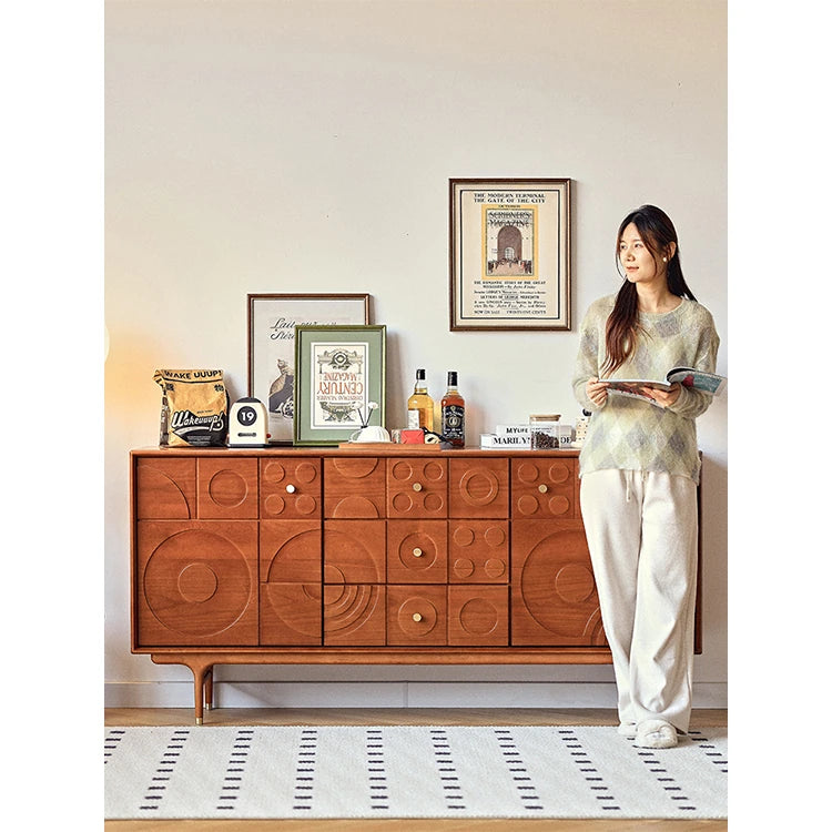 無垢材と銅を使用した美しいデザインのキャビネット - モダンインテリアに最適! hsxz-2179