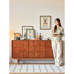 無垢材と銅を使用した美しいデザインのキャビネット - モダンインテリアに最適! hsxz-2179