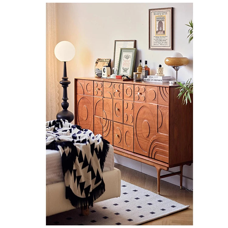 無垢材と銅を使用した美しいデザインのキャビネット - モダンインテリアに最適! hsxz-2179