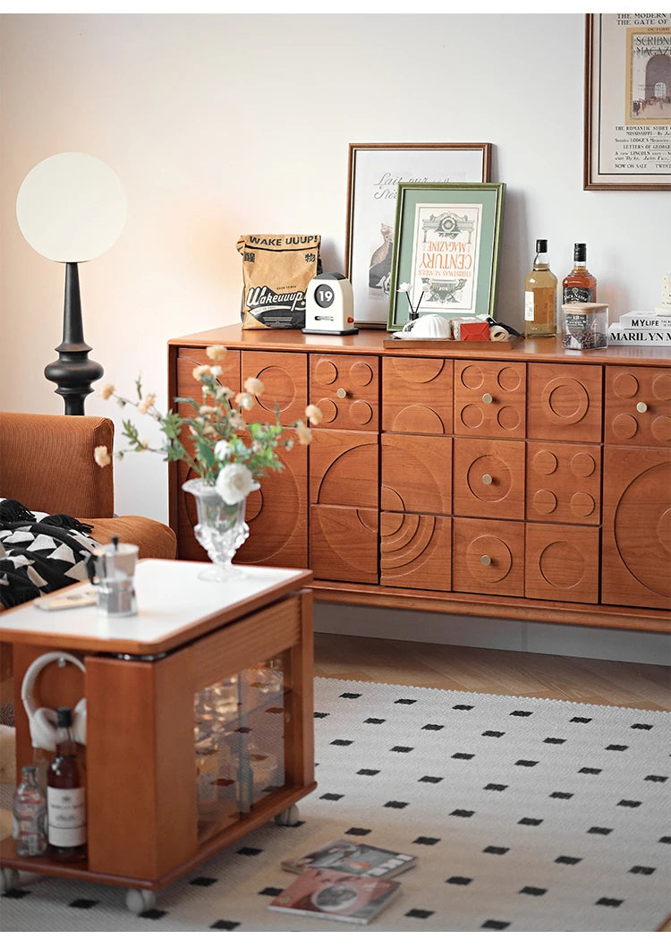 無垢材と銅を使用した美しいデザインのキャビネット - モダンインテリアに最適! hsxz-2179