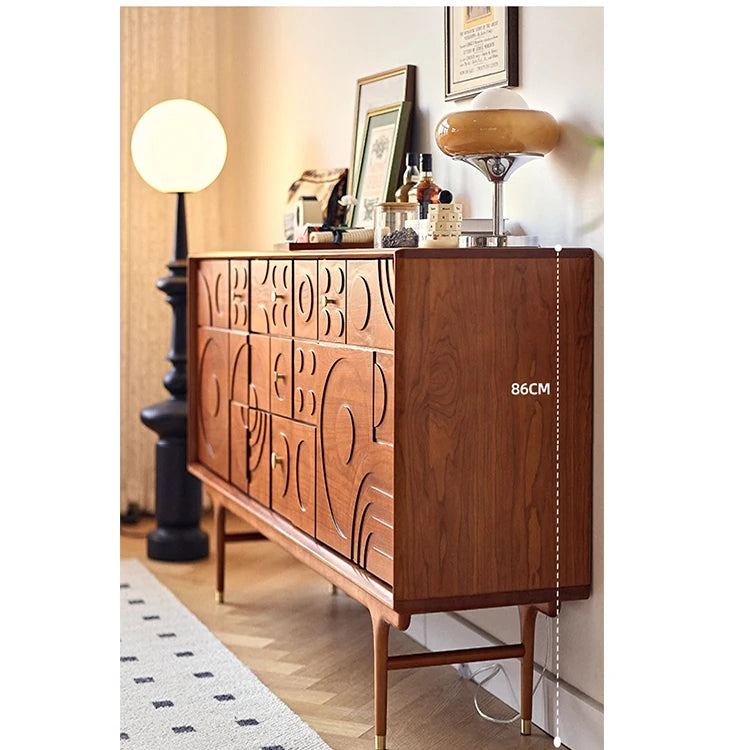 無垢材と銅を使用した美しいデザインのキャビネット - モダンインテリアに最適! hsxz-2179