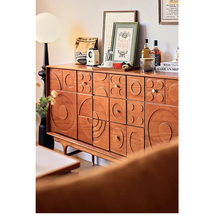 無垢材と銅を使用した美しいデザインのキャビネット - モダンインテリアに最適! hsxz-2179