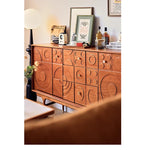 無垢材と銅を使用した美しいデザインのキャビネット - モダンインテリアに最適! hsxz-2179