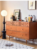 無垢材と銅を使用した美しいデザインのキャビネット - モダンインテリアに最適! hsxz-2179