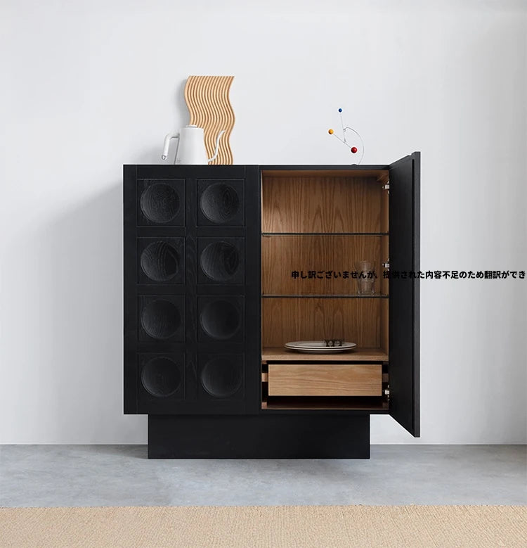 モダンデザインの多層板キャビネット - ガラス扉付き収納家具、リビングやダイニングに最適! hsxz-2180