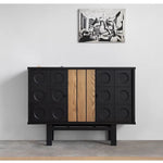 モダンデザインの多層板キャビネット - ガラス扉付き収納家具、リビングやダイニングに最適! hsxz-2180