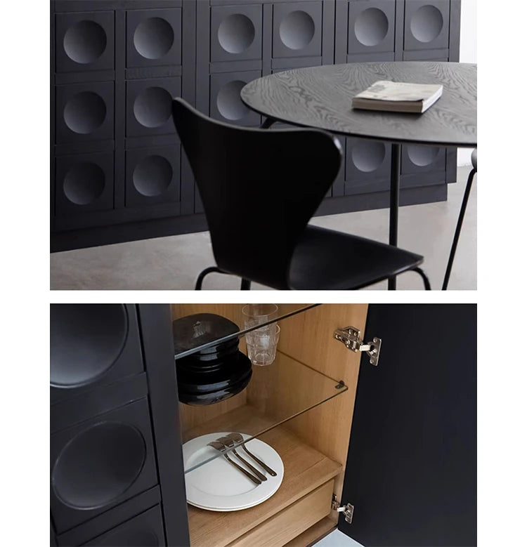 モダンデザインの多層板キャビネット - ガラス扉付き収納家具、リビングやダイニングに最適! hsxz-2180