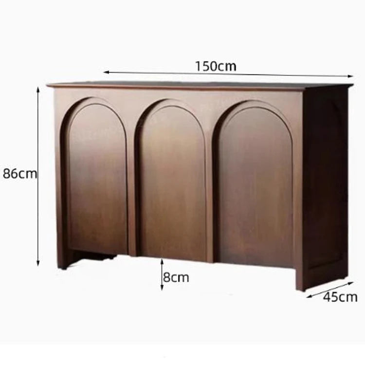 ナチュラルカラーの多層板キャビネット | モダンなアーチデザインでインテリアを引き立てる収納家具 hsxz-2182