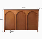 ナチュラルカラーの多層板キャビネット | モダンなアーチデザインでインテリアを引き立てる収納家具 hsxz-2182