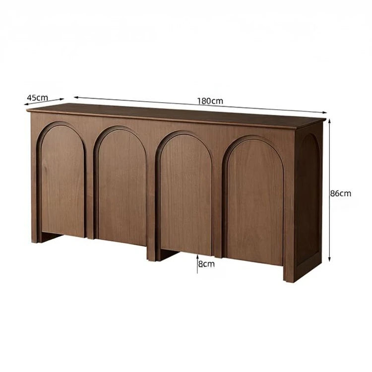 ナチュラルカラーの多層板キャビネット | モダンなアーチデザインでインテリアを引き立てる収納家具 hsxz-2182