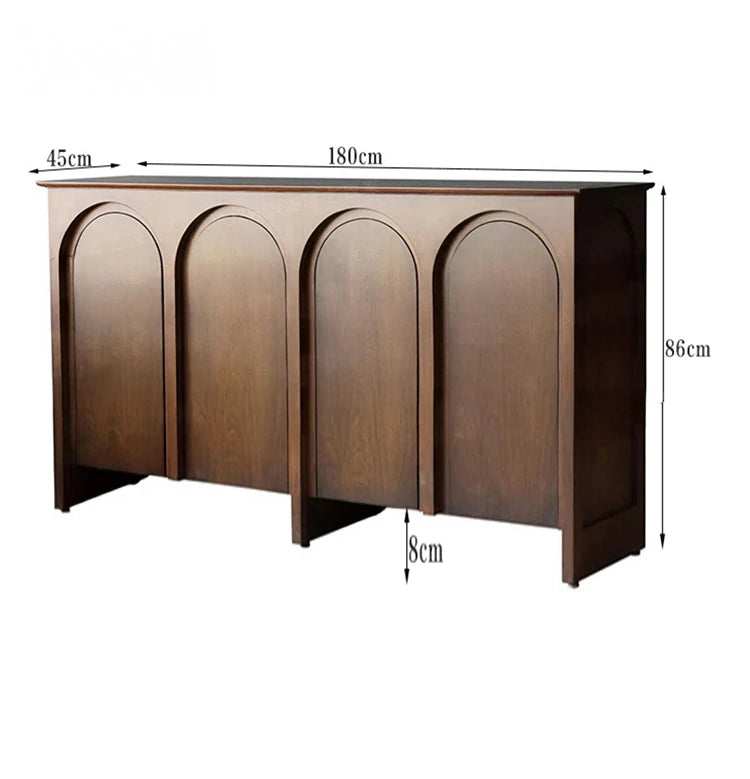 ナチュラルカラーの多層板キャビネット | モダンなアーチデザインでインテリアを引き立てる収納家具 hsxz-2182