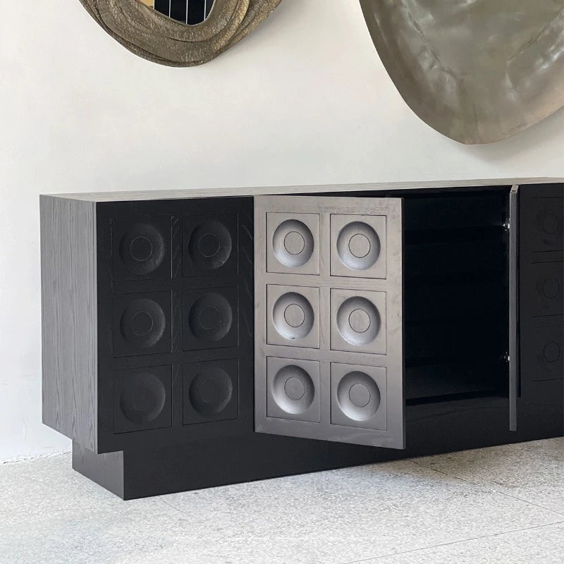 モダンデザインの多層板キャビネット - 独特なフォルムで収納力抜群! hsxz-2186