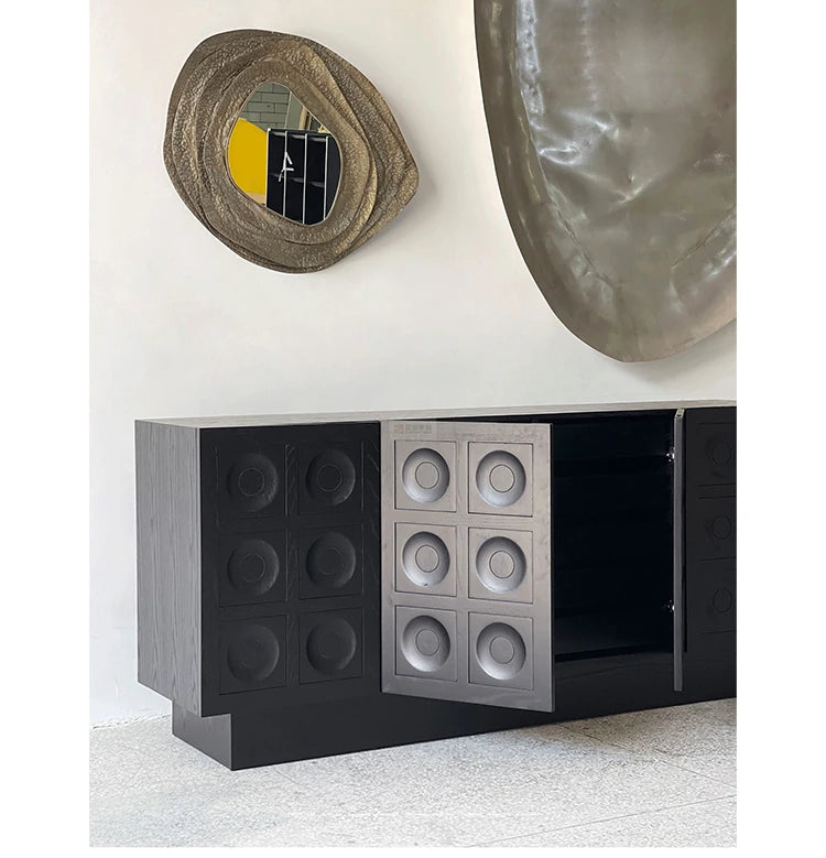 モダンデザインの多層板キャビネット - 独特なフォルムで収納力抜群! hsxz-2186