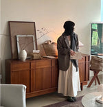 無垢材キャビネット - シンプルでモダンなデザイン、収納力抜群! hsxz-2187