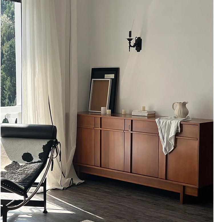 無垢材キャビネット - シンプルでモダンなデザイン、収納力抜群! hsxz-2187