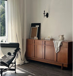 無垢材キャビネット - シンプルでモダンなデザイン、収納力抜群! hsxz-2187