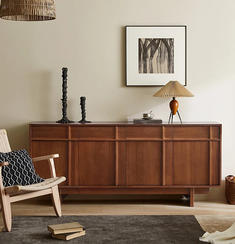 無垢材キャビネット - シンプルでモダンなデザイン、収納力抜群! hsxz-2187