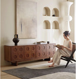 無垢材キャビネット - シンプルでモダンなデザイン、収納力抜群! hsxz-2187