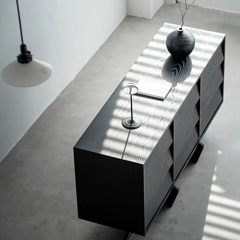 アッシュ材&スギ材使用のスタイリッシュキャビネット - モダンなインテリアに最適【送料無料】 hsxz-2188