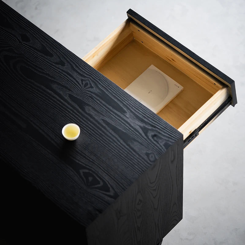 アッシュ材&スギ材使用のスタイリッシュキャビネット - モダンなインテリアに最適【送料無料】 hsxz-2188