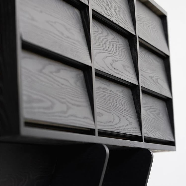 アッシュ材&スギ材使用のスタイリッシュキャビネット - モダンなインテリアに最適【送料無料】 hsxz-2188