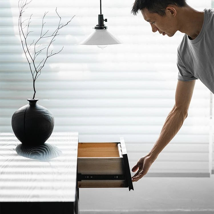 アッシュ材&スギ材使用のスタイリッシュキャビネット - モダンなインテリアに最適【送料無料】 hsxz-2188