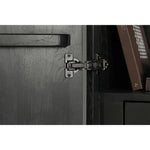 オークとチークのアイアンキャビネット - アンティーク調デザイン、モダンインテリアに最適! hsxz-2189