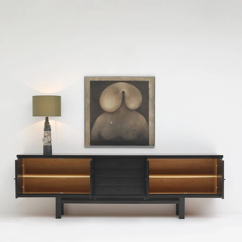 アッシュ材のシンプルモダンテレビ台 - おしゃれなリビング空間を演出する収納付きデザイン hsxz-2192