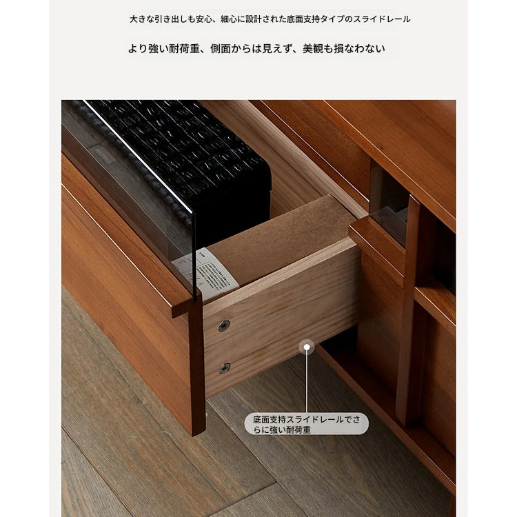 無垢材とガラスのモダンテレビ台 | シンプルでスタイリッシュなインテリアに最適 | 高品質な収納力を実現 hsxz-2193