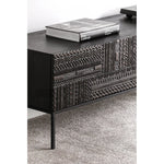 チーク調のモダンテレビ台 - 中密度繊維板製、スタイリッシュな収納キャビネット hsxz-2194