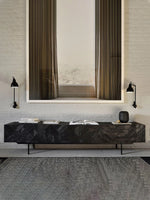 モダンデザイン テレビ台 チーク 多層板製 おしゃれなリビング家具 ユニークなパターン付き hsxz-2195