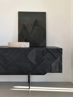 モダンデザイン テレビ台 チーク 多層板製 おしゃれなリビング家具 ユニークなパターン付き hsxz-2195