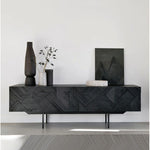 モダンデザイン テレビ台 チーク 多層板製 おしゃれなリビング家具 ユニークなパターン付き hsxz-2195