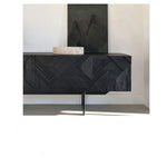 モダンデザイン テレビ台 チーク 多層板製 おしゃれなリビング家具 ユニークなパターン付き hsxz-2195