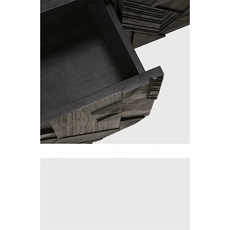 モダンデザイン テレビ台 チーク 多層板製 おしゃれなリビング家具 ユニークなパターン付き hsxz-2195