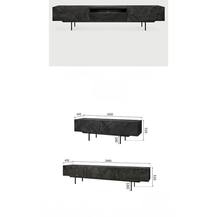 モダンデザイン テレビ台 チーク 多層板製 おしゃれなリビング家具 ユニークなパターン付き hsxz-2195